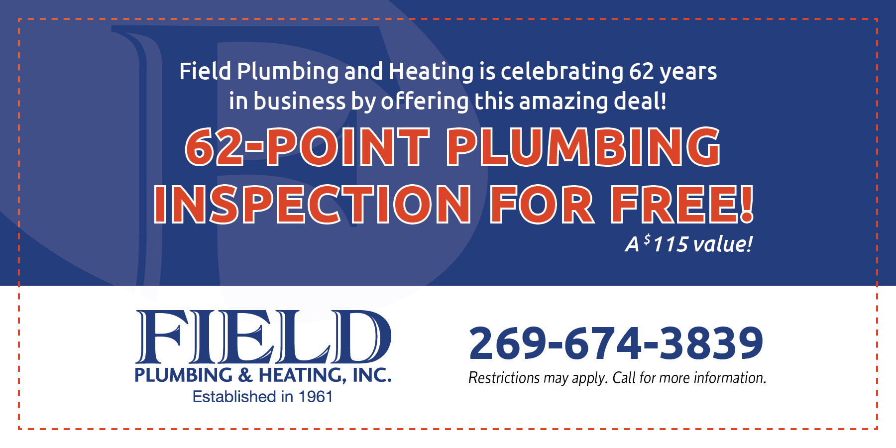 62 point plumbing inspection.