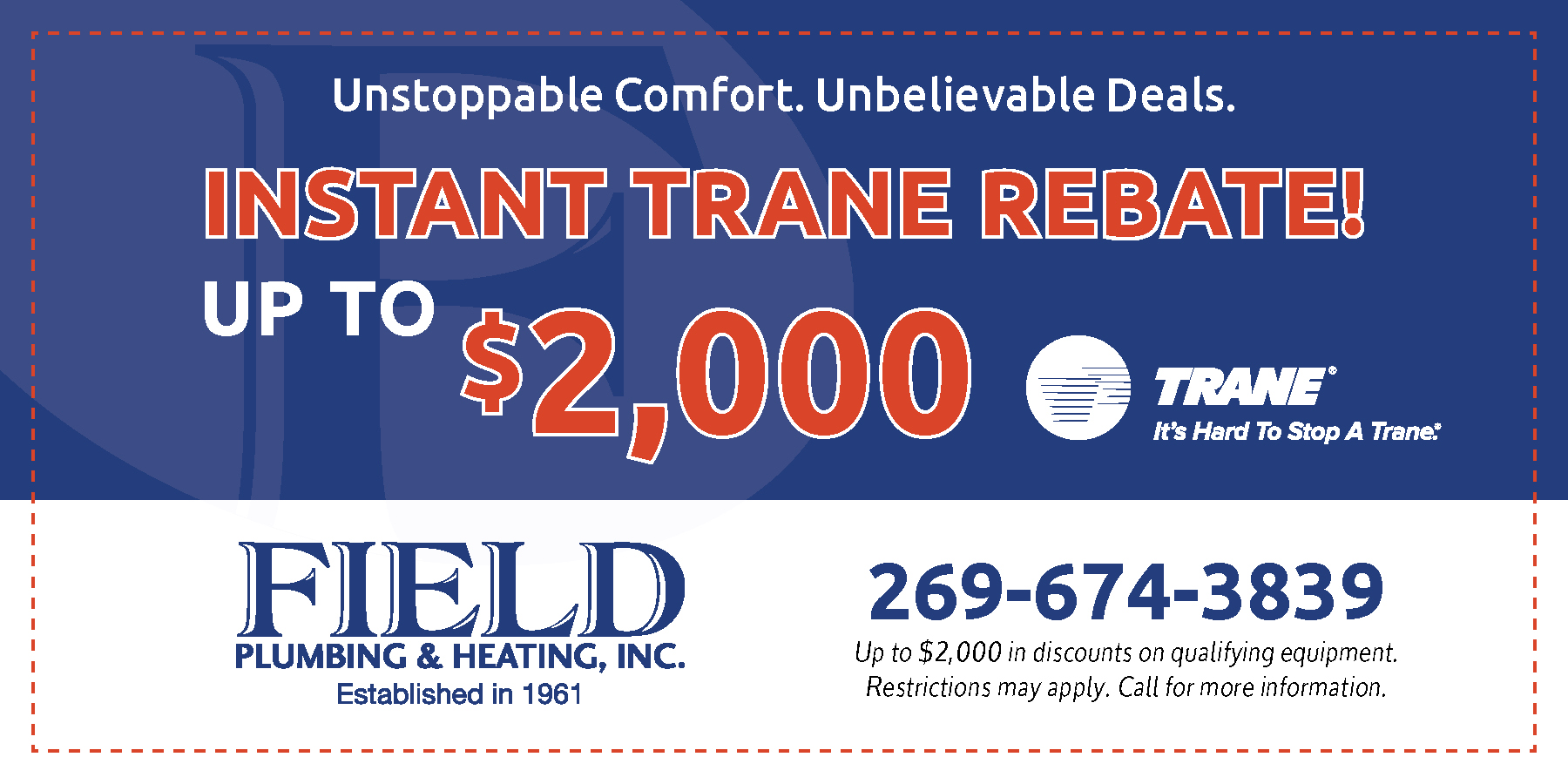 Trane rebates of up to $2,000.